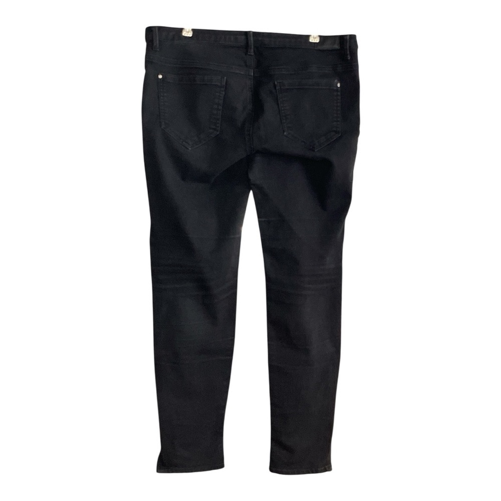 Zara Z1975 Black Denim Jeans with Ankle Zippers - Picture 2 of 4